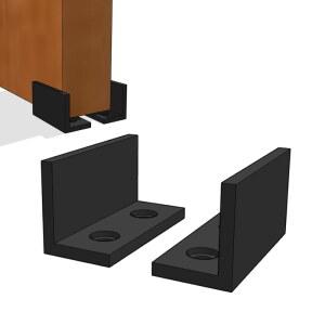 2팩 슬라이딩 헛간 도어 바닥 가이드 브래킷(블랙) | 그로버 홈 솔루션