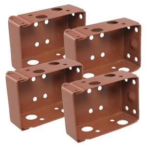 헤드레일용 ZZLZX 4PCS 2인치 브라운 로우 프로파일 박스 마운팅 브래킷, 얇은 난간 레일 블라인드 브래킷