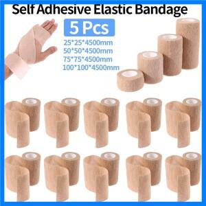 5개입 2.5/5/7.5/10cm 자가 접착 탄력 붕대 일회용 스포츠 고정용 손가락 손목 다리용 비직포 테이프