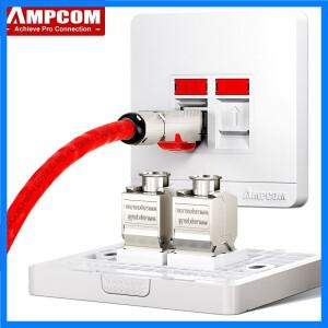 CAT7 10Gbps STP 키스톤 잭이 포함된 AMPCOM 벽 페이스플레이트, 86mm 벽 플레이트가 포함된 RJ45 자동 잠