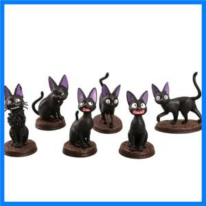 6개 세트 만화 검은 고양이 지지 피규어 PVC 액션 토이 인형 모델 세트 검은 고양이 하야오 미야자키 피규