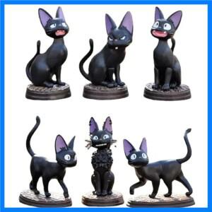 6개 // 만화 검은 고양이 지지 지지 피규어 PVC 액션 장난감 인형 모델 세트 검은 고양이 미야자키 하야오