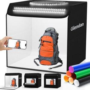 GLENDAN PHOTO STUDIO 라이트 박스 사진: 50.8CM 2개 (LED 컬러 포토 배경 사진용 240개) 양면 대형 전문 X 사진 제품 패널 - 부스 조명