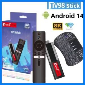 TV98 ATV 8K 스마트 스틱, 안드로이드 14, H618, 2.4G, 5G 와이파이 지지대, OTA 미디어 플레이어, 리시버,