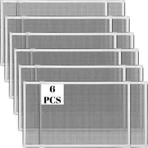 Treela 6팩 조절식 확장 가능한 창문 화면 20인치 H x 28-54인치 W 대형 수평 슬라이딩 메쉬 삽입물 모기