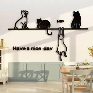 감성 고양이 벽데코 아크릴 스티커 인테리어 벽꾸미기