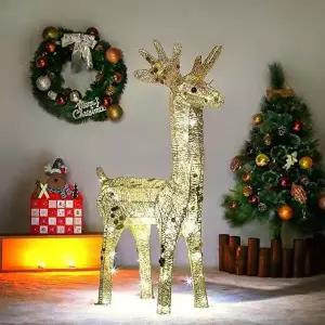 LED 반짝반짝 루돌프 사슴장식 골드 110cm 트리장식-WD1BFE0