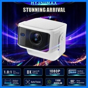 에브리컴 HY350 MAX 프로젝터 1500ANSI 풀 HD 1080P 안드로이드14 자동 초점 미디어 비디오 플레이어 스마