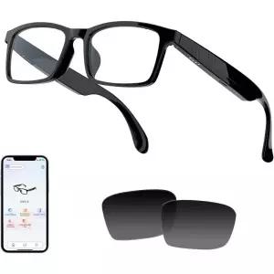 남성용 AI 스마트 안경 실시간 번역 160개 이상의 언어 지원 영상/음성 통화 소음 감소 추가 선글라스 렌즈