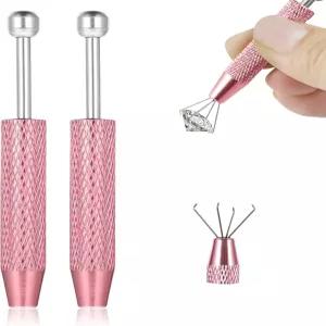 2개의 PCS 피어싱 볼 그래버 도구 세트 쉬운 보석 교체용 클로 다이아몬드 핀셋 4개 제거 스텐레스 스틸