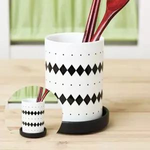 도자기 UR16TS44 수저통 1단 다이아 수저함 도자기조리도구통