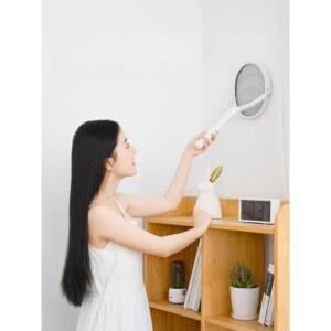 모기퇴치 파리채 길이조절 충전식 전기 라이트 핸드형 90도 UV 보라색