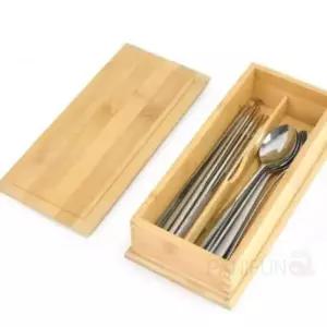 대나무 UO91FW18 수저함 업소용수저케이스 나무수저통 수저보관