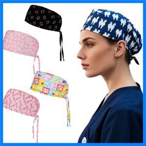 스웨트 밴드가있는 새로운 치과 수술 모자 간호사 간호 모자 치과 진료소 스크럽 캡 여자 남자 병원 수술