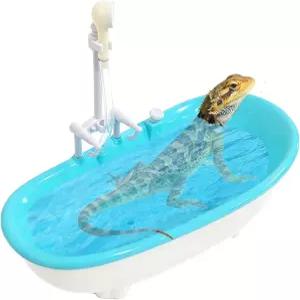 수염 용을 위한 편안하고 재미있는 목욕 용 액세서리 수도꼭지가 있는 수영장 ？ 작은 파충류를 미니 욕조