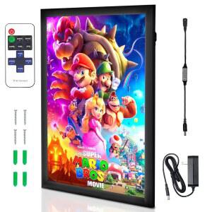 NEXAFRAME LED 백라이트 영화 포스터 프레임 포스터용 극장 디지털 조명 및 박스, 40.6 24인치) 박스 그림을 - 61CM(16 아트 그림 라이트 표지판 조명, 광고 시네마 위한 디스플레이, 표지판, 블랙 벽