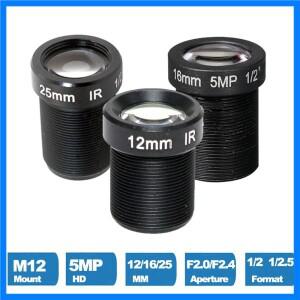 CCTV 카메라 렌즈 5 메가 픽셀 M12 X P0.5 마운트 1/2.5 