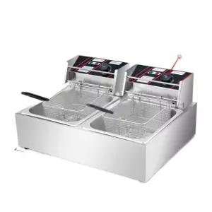 가정용튀김기 전기 2구 튀김기 기계 이중 업소용 튀김