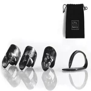 EPIC 베리 엄지와 손가락 추천 - 미디엄 블랙 핑거스타일 기타 밴조 또는 우쿨렐레에 가장 적합합니다.