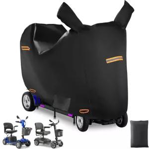 모빌리티 스쿠터 수납 커버 백미러 2개 포함 420D 옥스포드 전동 휠체어 액세서리 방수 야외 반사 스트립