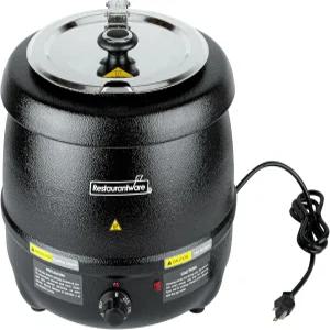 레스토랑웨어 하이텍 10쿼트 조리대 푸드 워머 전기 수프 1개 - 분리형 냄비 삽입 온도 조절 노브 힌지