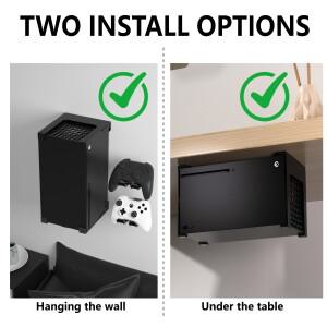 호환 스크래치 방지 실리콘 포함 Xbox 시리즈 X와 호환되는 책상 아래 금속 마운트  검정색