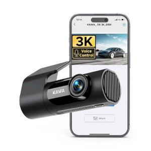 카와 대시캠 2K, 핸즈프리 음성 제어 기능이 있는 차량용 WiFi 1440P, 비전, 미니 히든 프론트, 비상 , 루프 녹화, 24시간 주차 모니터, APP, 256GB 최대 지원