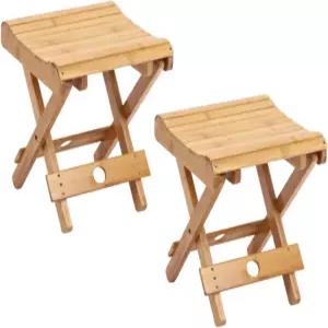 방민다 2팩 접이식 사우나 의자 벤치 샤워용 대나무 욕실용 면도 샤워 스텝 스파 나무 시트 완전히 조립됨