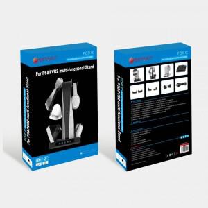호환 PS5 콘솔용 VR2 핸들 충전 도크 듀얼 컨트롤러 CD 헬멧 보관함 다기능 냉각 스탠드