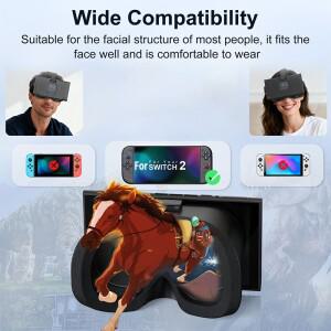 호환 2025년 신형 스위치 2 게임 콘솔용 안대 3D 고화질 VR 안경 액세서리