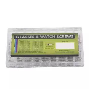 쉬폰에이드 1800pcs 안경 수리 키트 스테인리스 스틸 나사 미니 시계 선글라스 고정 도구 18 사이즈 수납