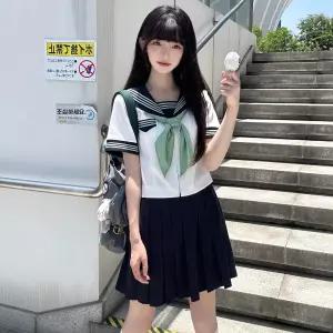 세일러복, 일본 교복 스타일, 세일러 칼라 주름치마, JK 반팔 세트