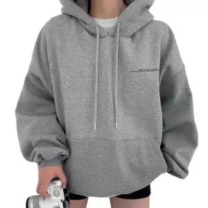 회색 후드티 박스티 남녀공용 루즈핏 밝은 할리우드 박스로고 애쉬