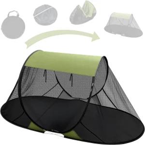 캠핑용 팝업 모기장 텐트 즉석 1인용 벌레 스크린 바닥 말뚝이 달린 휴대용 접이식 메쉬 쉘터 침대 또는