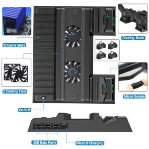 호환 소니 PS4 게임 콘솔 플레이스테이션 플레이 스테이션 4 프로 슬림 컨트롤러 지원 액세서리 홀더 쿨러