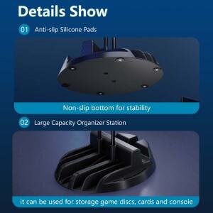 호환 1단 게임 컨트롤러 스탠드헤드폰 홀더 헤드셋 스탠드 행거 PS5/PS4/PS3/Steam/Switch 콘솔용