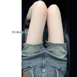 팔콘 여성용 여친 데님 가을 빈티지 청반바지 하이웨스트 반바지 일자 빅사이즈 핫팬츠 스판 A라인 슬림핏