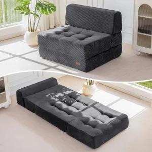 MAXYOYO 8인치 접이식 소파 침대 컨버터블 라운지 매트리스 쐐기 모양 바닥 터프트 의자 거실 침실용
