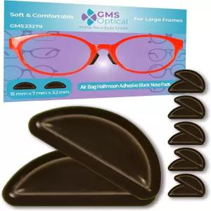 GMS 광학 미끄럼 방지 하프문 에어백 쿠션 실리콘 코 패드 안경 선글라스(15mm x 8mm 3.2mm)(5쌍)(블랙)