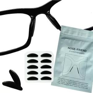 코 친구 안경 및 선글라스용 1.2mm 초박형 그립 패드 5켤레 미끄럼 방지 작은 다리 (5켤레 클리어) (블랙