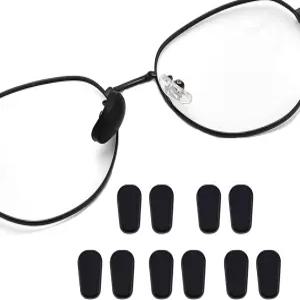 UPION 안경 코 패드 커버 편안한 미끄럼 방지 피스 남녀용 슬립온 패드(5켤레 블랙 M 사이즈)