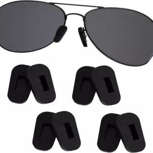 슬립온 코 패드 커버 안경 4쌍 선글라스 프레임용 부드러운 실리콘 미끄럼 방지 쿠션 피스 블랙