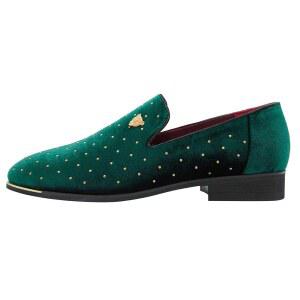 CMM 남성용 사이즈 모던 메탈릭 로퍼 슬립 글리터 슈즈 플러스 리벳 드레스 포인트