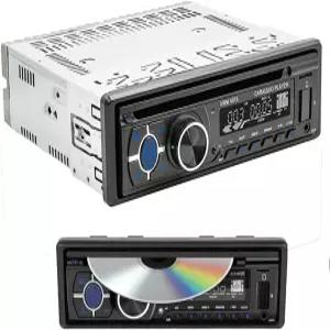 싱글 DIN CD DVD 플레이어 카 스테레오 블루투스 핸즈프리 LCD 화면 AM/FM 라디오 앱 차량 찾기 음성 비서