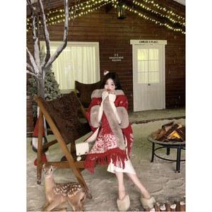 망토 산타복 후드 튬 연말파티