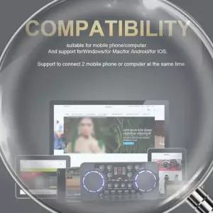 라이브 사운드 카드 10가지 사운드 효 블루투스 호환 4.0 오디오 인터페이스 믹서 효 잭 카드 오디오 어댑