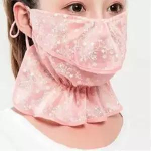 엄마 눈밑 목덮는 꽃무늬 천 천마스크2P 중년여성 눈가 세탁가능