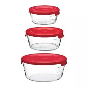 하리오 내열 유리 저장 용기 12P - 레드 코스트코