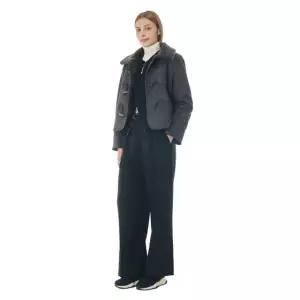 SOUP 여성 인조 스웨이드 무스탕 재킷 - 차콜 코스트코