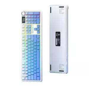 [정품] Aula 독거미 F108pro 유무선 기계식 키보드 풀배열 핫스왑 블루투스 8000mAh 24G RGB 스크린 노브